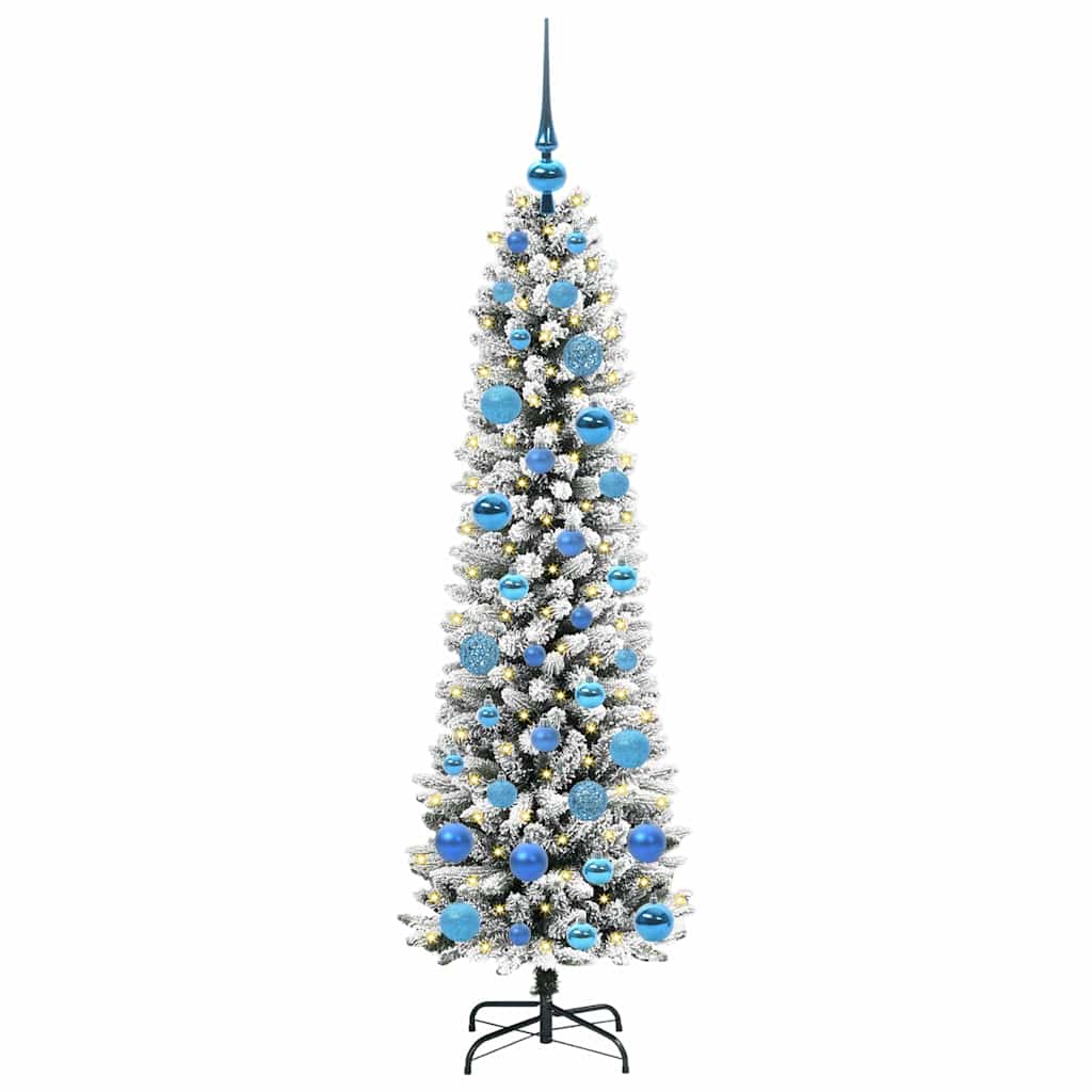Albero di Natale artificiale con 150 LED Verde e bianco 150 cm