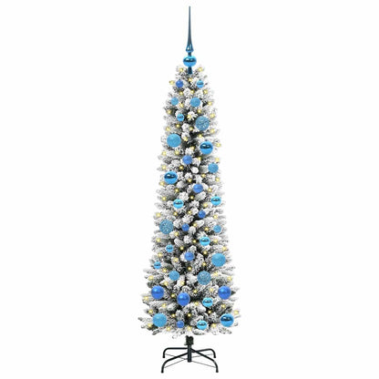 Albero di Natale artificiale con 150 LED Verde e bianco 150 cm