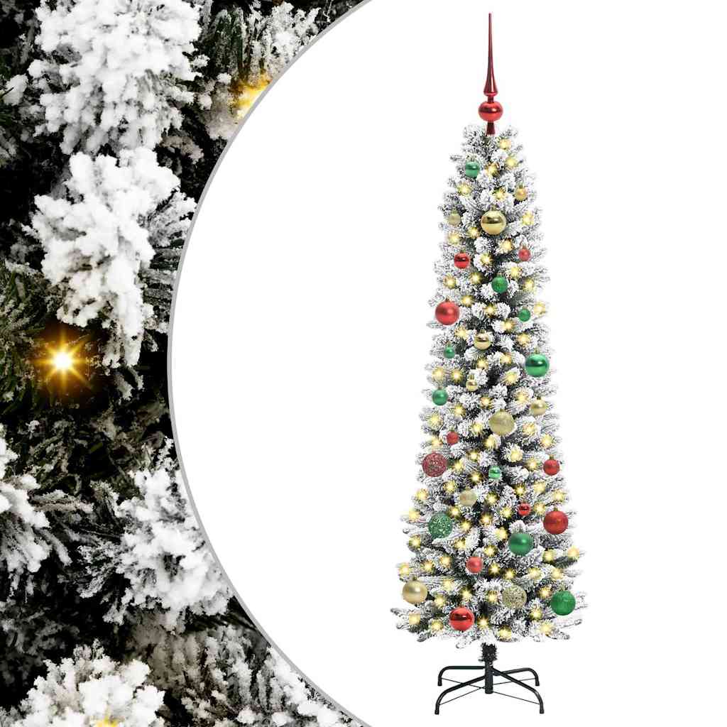 Albero di Natale artificiale con 150 LED Verde e bianco 150 cm