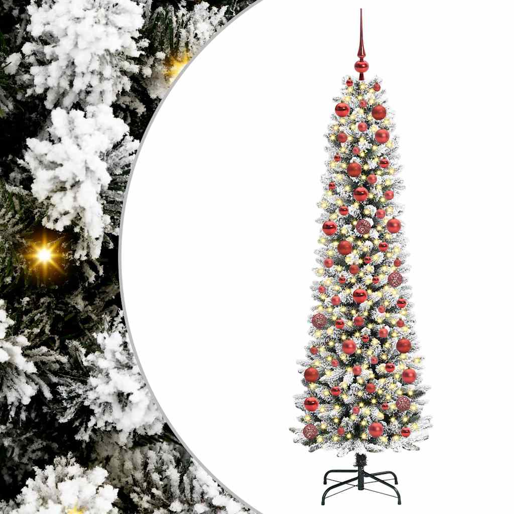 Albero di Natale artificiale con 300 LED Verde e bianco 180 cm