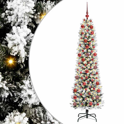 Albero di Natale artificiale con 300 LED Verde e bianco 180 cm