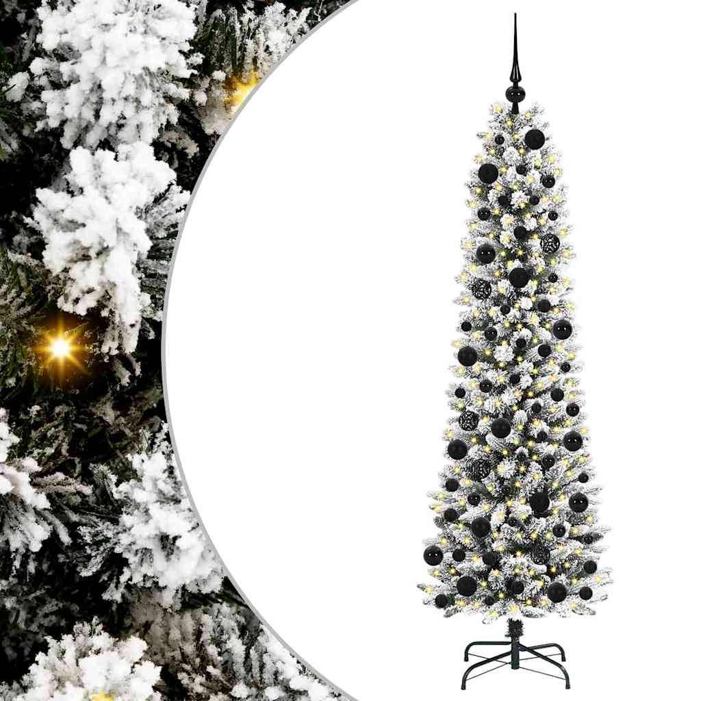 Albero di Natale artificiale con 300 LED Verde e bianco 180 cm