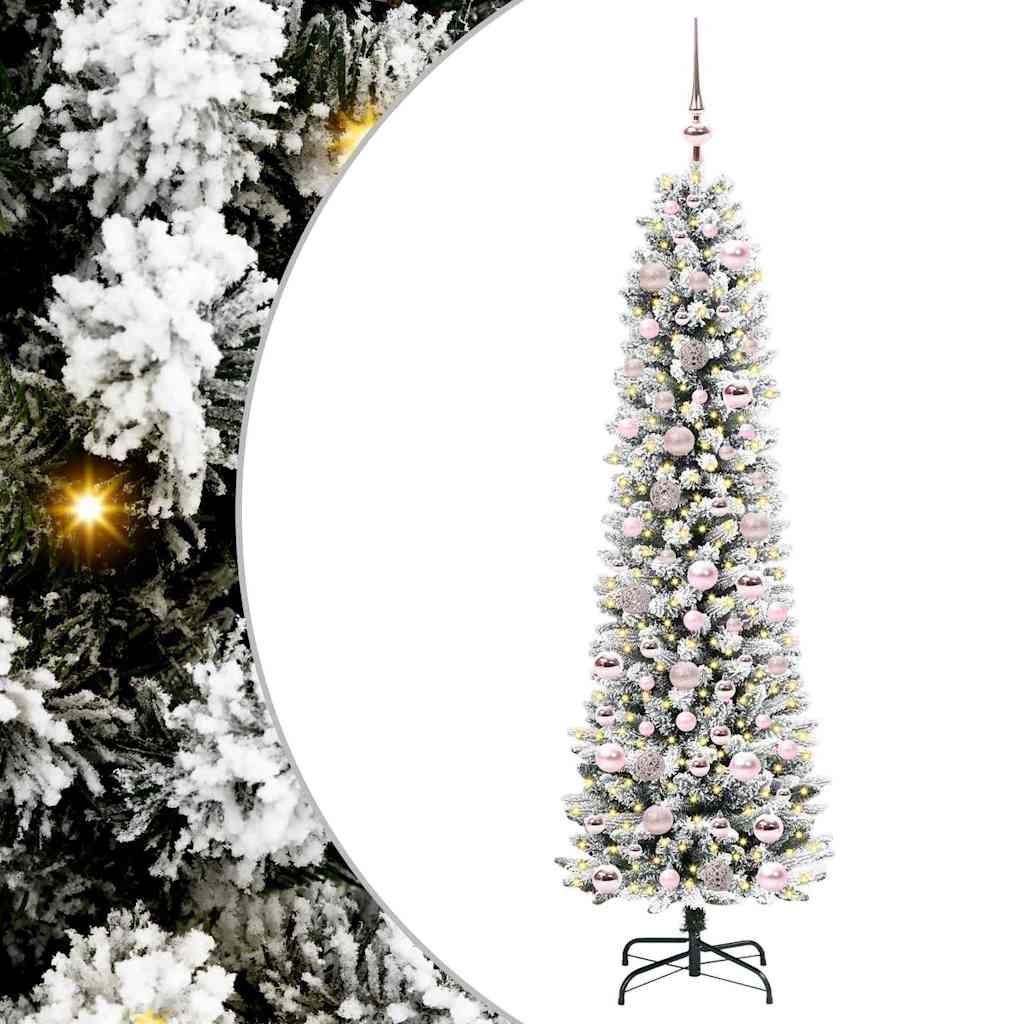 Albero di Natale artificiale con 300 LED Verde e bianco 180 cm