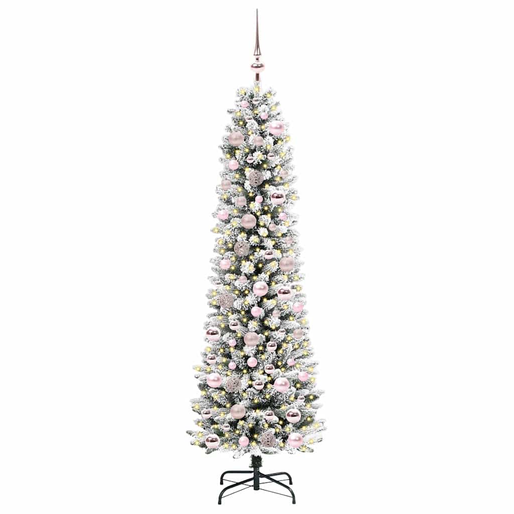 Albero di Natale artificiale con 300 LED Verde e bianco 180 cm