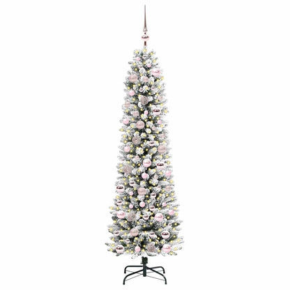 Albero di Natale artificiale con 300 LED Verde e bianco 180 cm