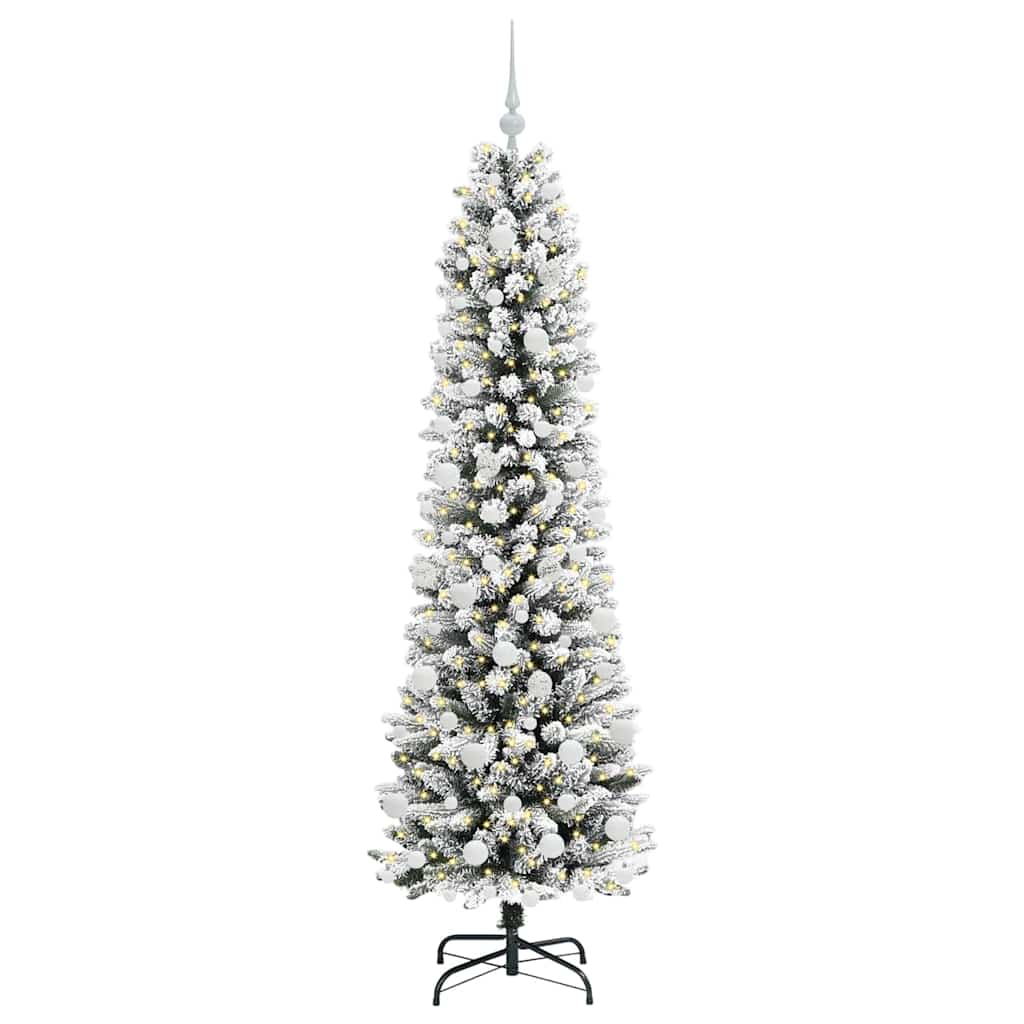 Albero di Natale artificiale con 300 LED Verde e bianco 180 cm