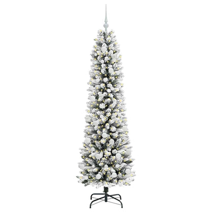 Albero di Natale artificiale con 300 LED Verde e bianco 180 cm