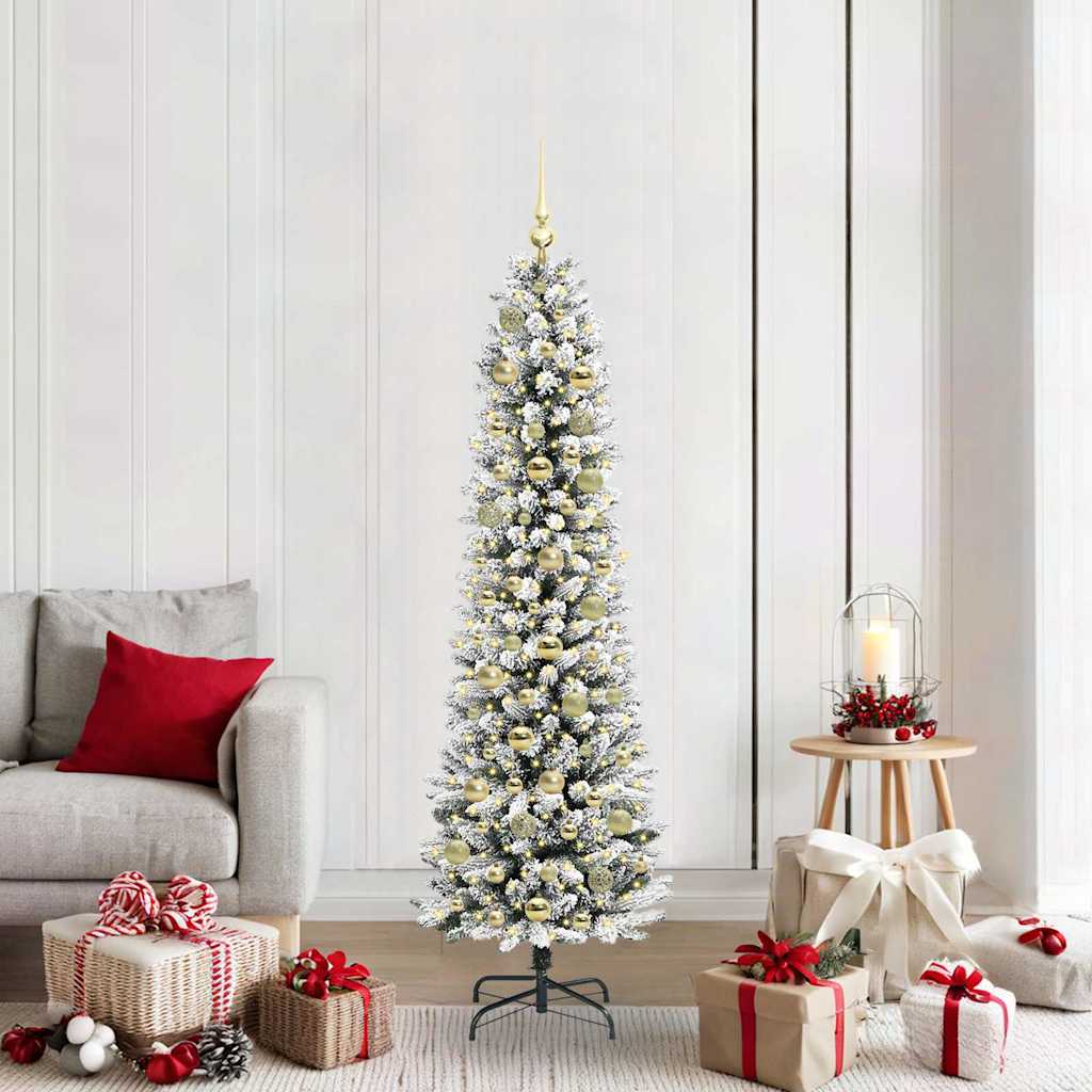 Albero di Natale artificiale con 300 LED Verde e bianco 180 cm