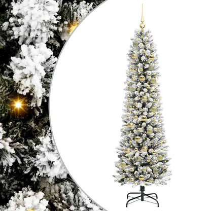 Albero di Natale artificiale con 300 LED Verde e bianco 180 cm