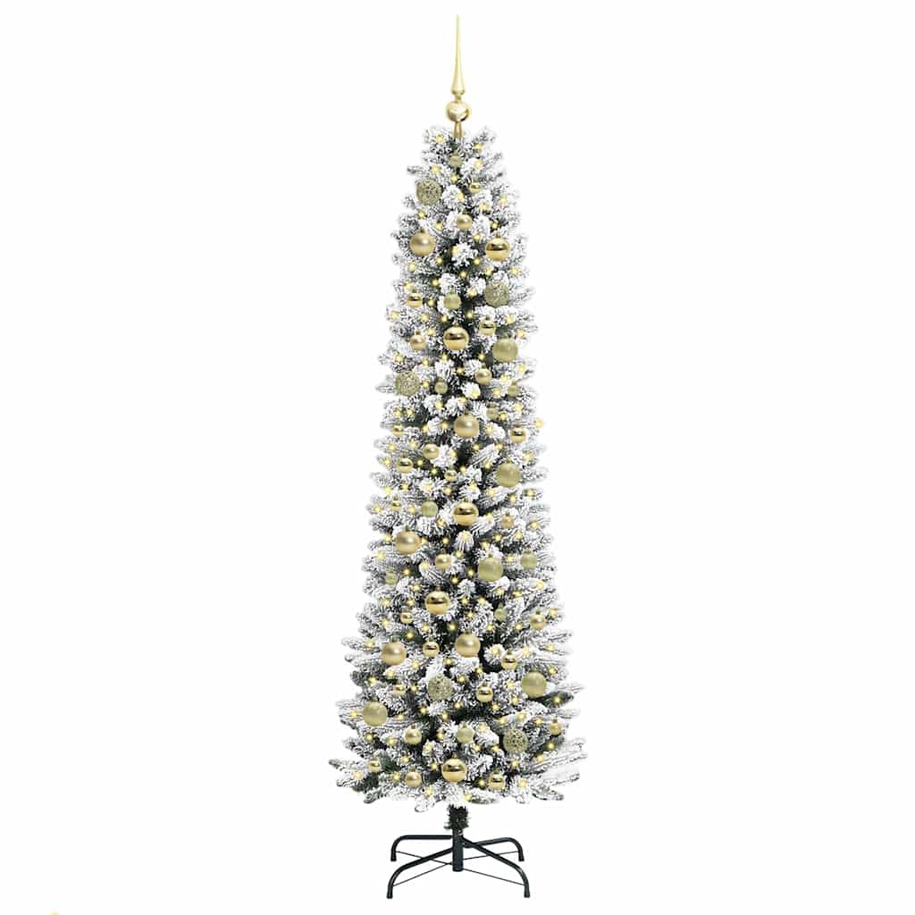 Albero di Natale artificiale con 300 LED Verde e bianco 180 cm