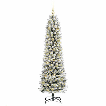 Albero di Natale artificiale con 300 LED Verde e bianco 180 cm