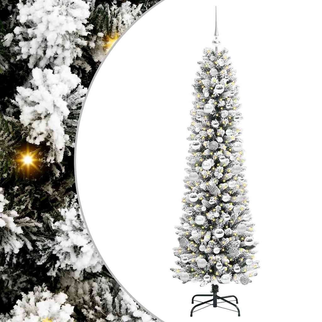 Albero di Natale artificiale con 300 LED Verde e bianco 180 cm