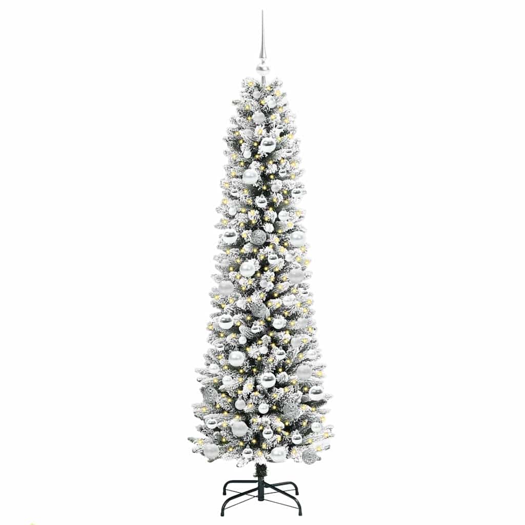 Albero di Natale artificiale con 300 LED Verde e bianco 180 cm