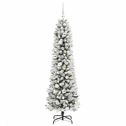 Albero di Natale artificiale con 300 LED Verde e bianco 180 cm