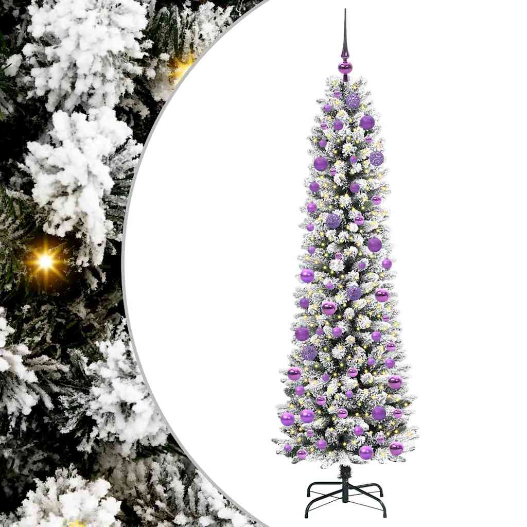Albero di Natale artificiale con 300 LED Verde e bianco 180 cm