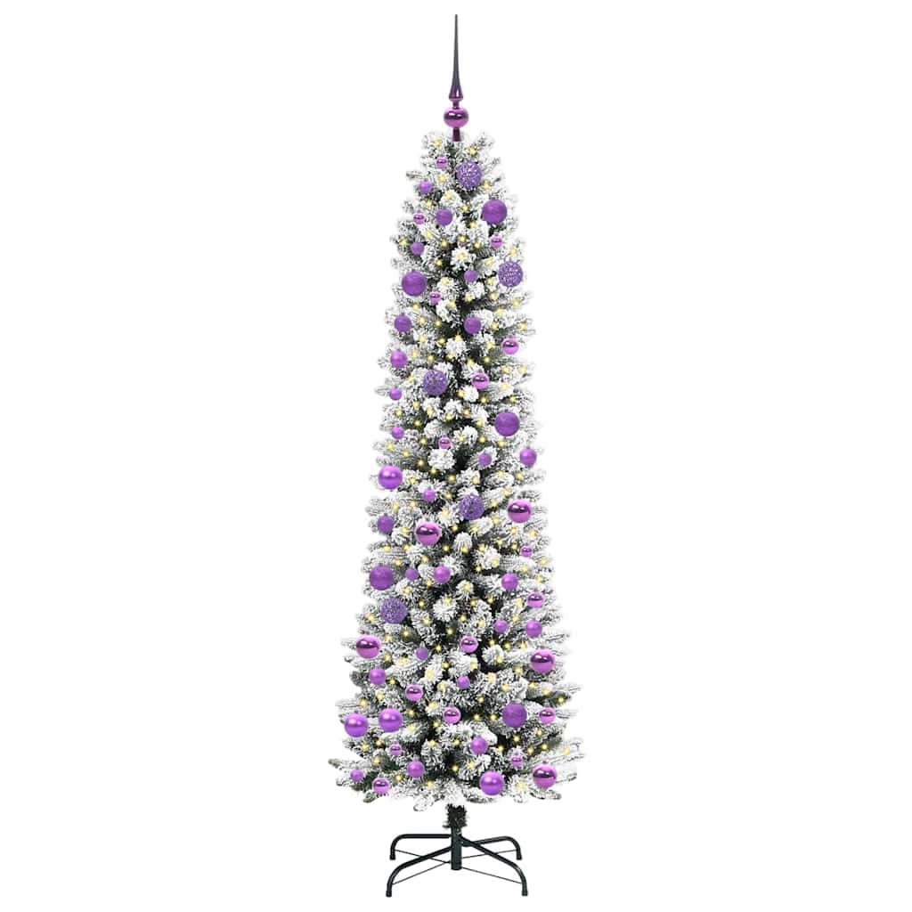 Albero di Natale artificiale con 300 LED Verde e bianco 180 cm