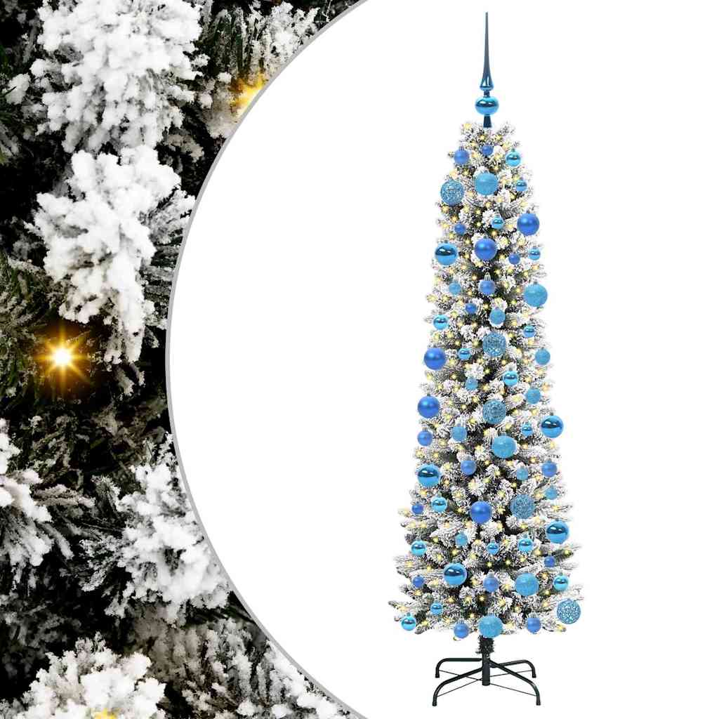 Albero di Natale artificiale con 300 LED Verde e bianco 180 cm