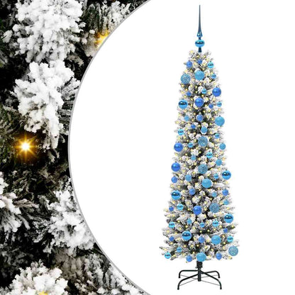 Albero di Natale artificiale con 300 LED Verde e bianco 180 cm