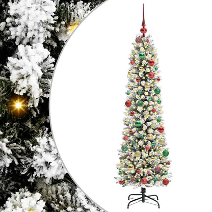 Albero di Natale artificiale con 300 LED Verde e bianco 180 cm