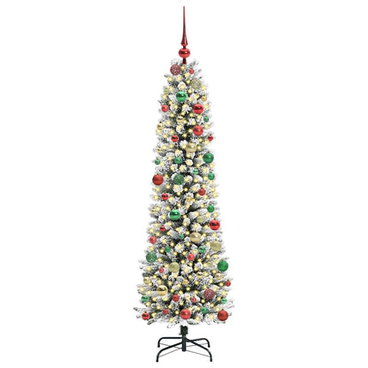 Albero di Natale artificiale con 300 LED Verde e bianco 180 cm