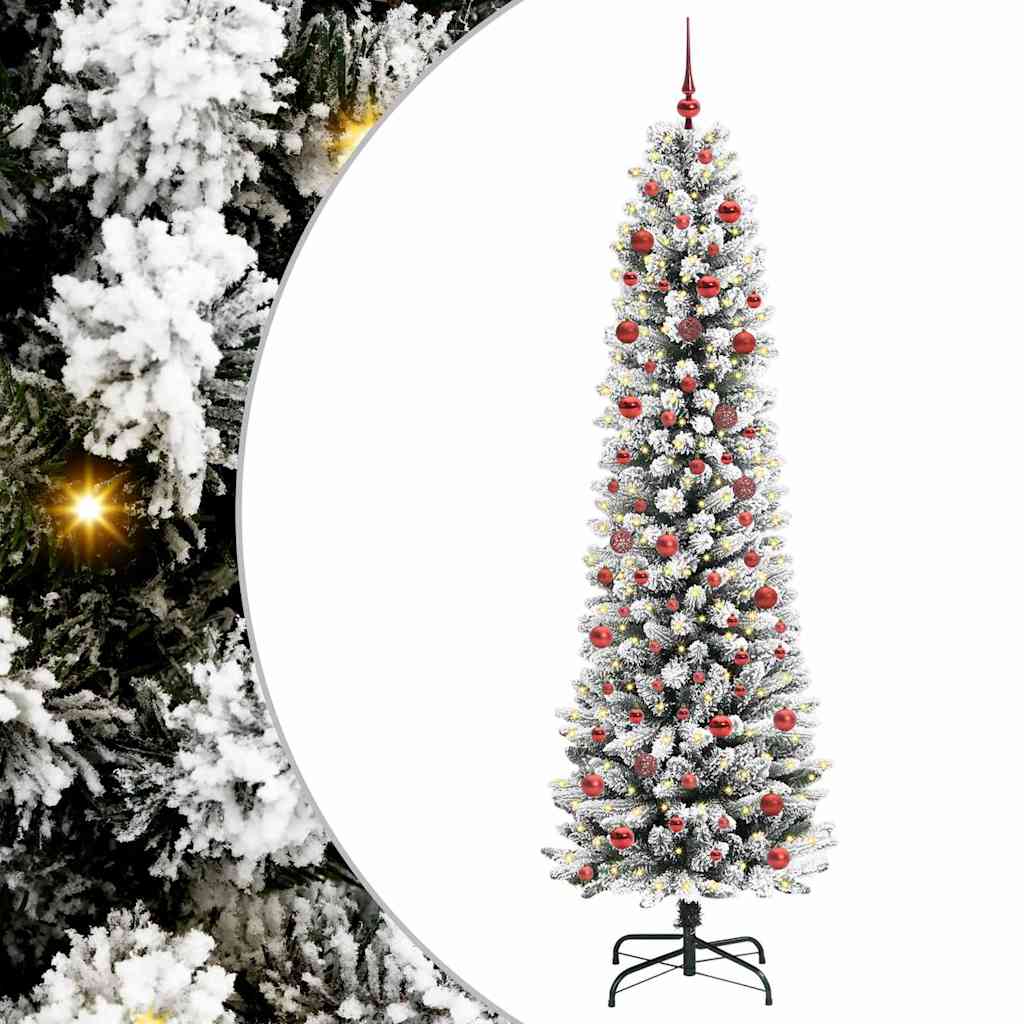 Albero di Natale artificiale con 300 LED Verde e bianco 210 cm