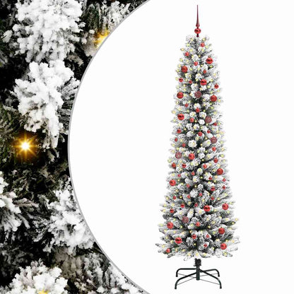 Albero di Natale artificiale con 300 LED Verde e bianco 210 cm
