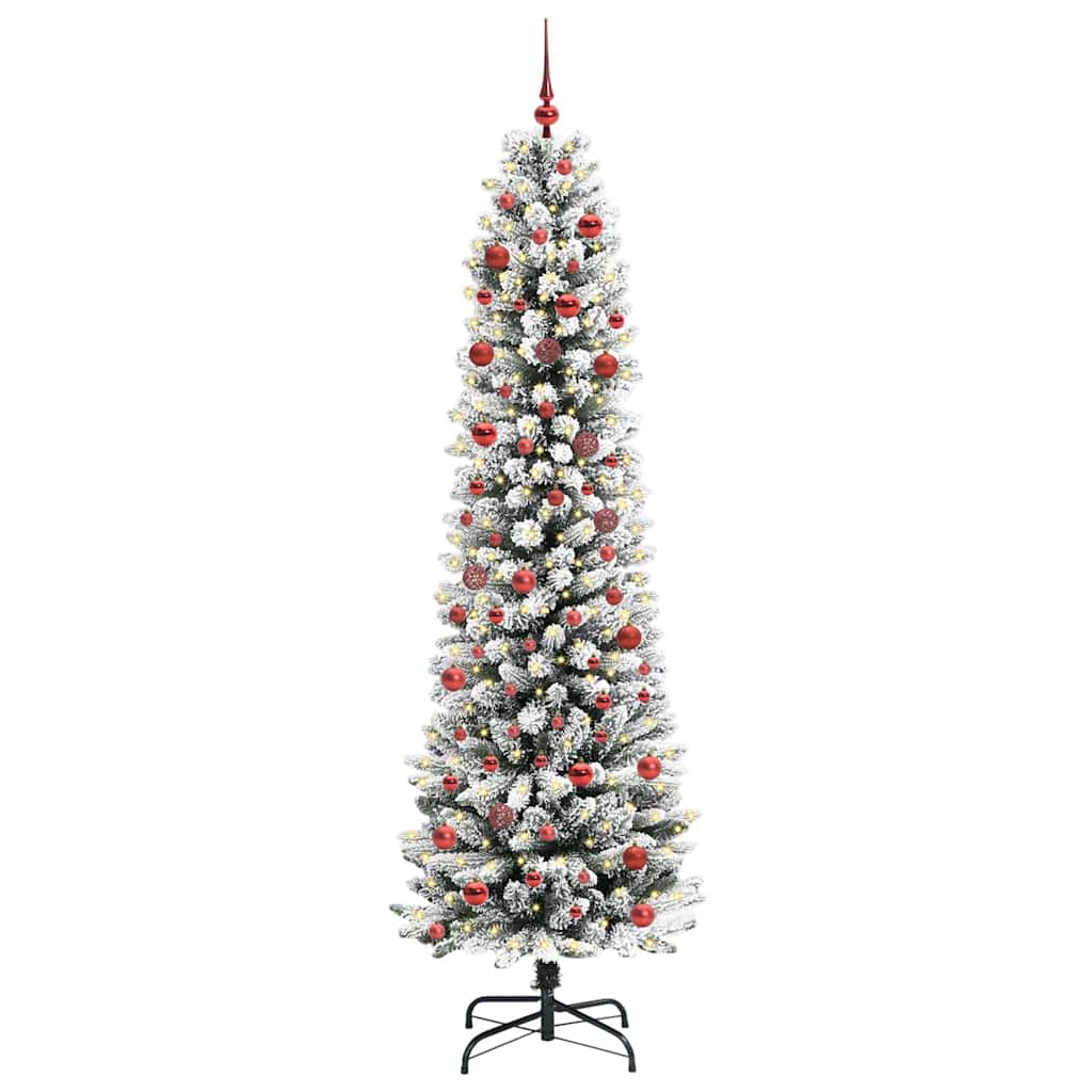 Albero di Natale artificiale con 300 LED Verde e bianco 210 cm