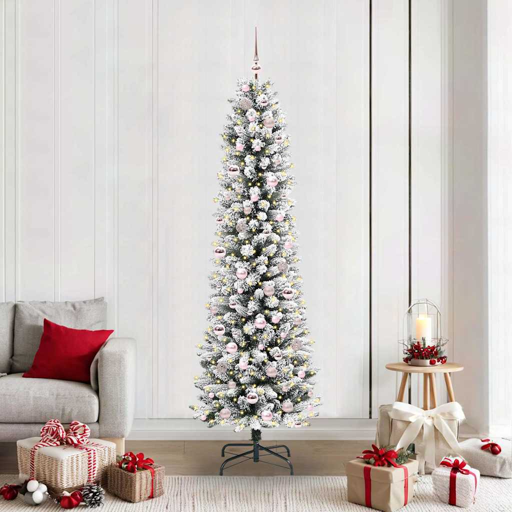 Albero di Natale artificiale con 300 LED Verde e bianco 210 cm