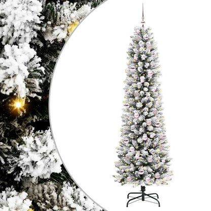 Albero di Natale artificiale con 300 LED Verde e bianco 210 cm