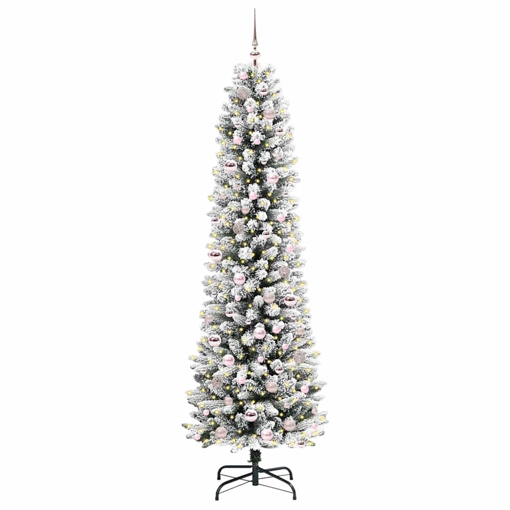 Albero di Natale artificiale con 300 LED Verde e bianco 210 cm