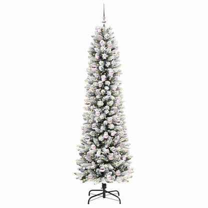 Albero di Natale artificiale con 300 LED Verde e bianco 210 cm
