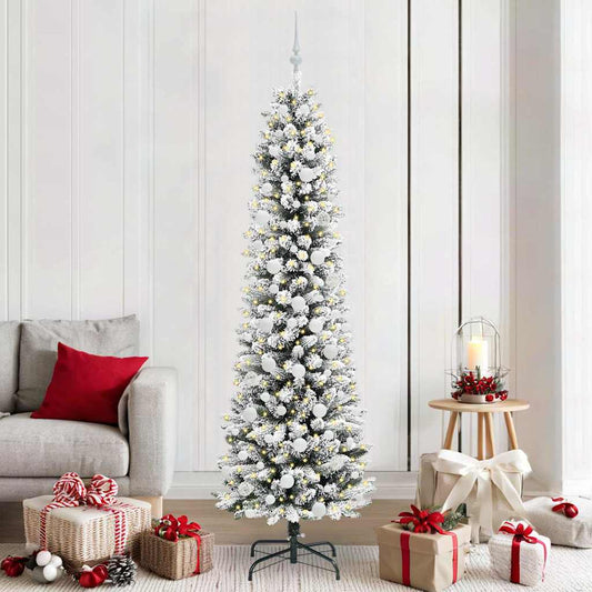 Albero di Natale artificiale con 300 LED Verde e bianco 210 cm