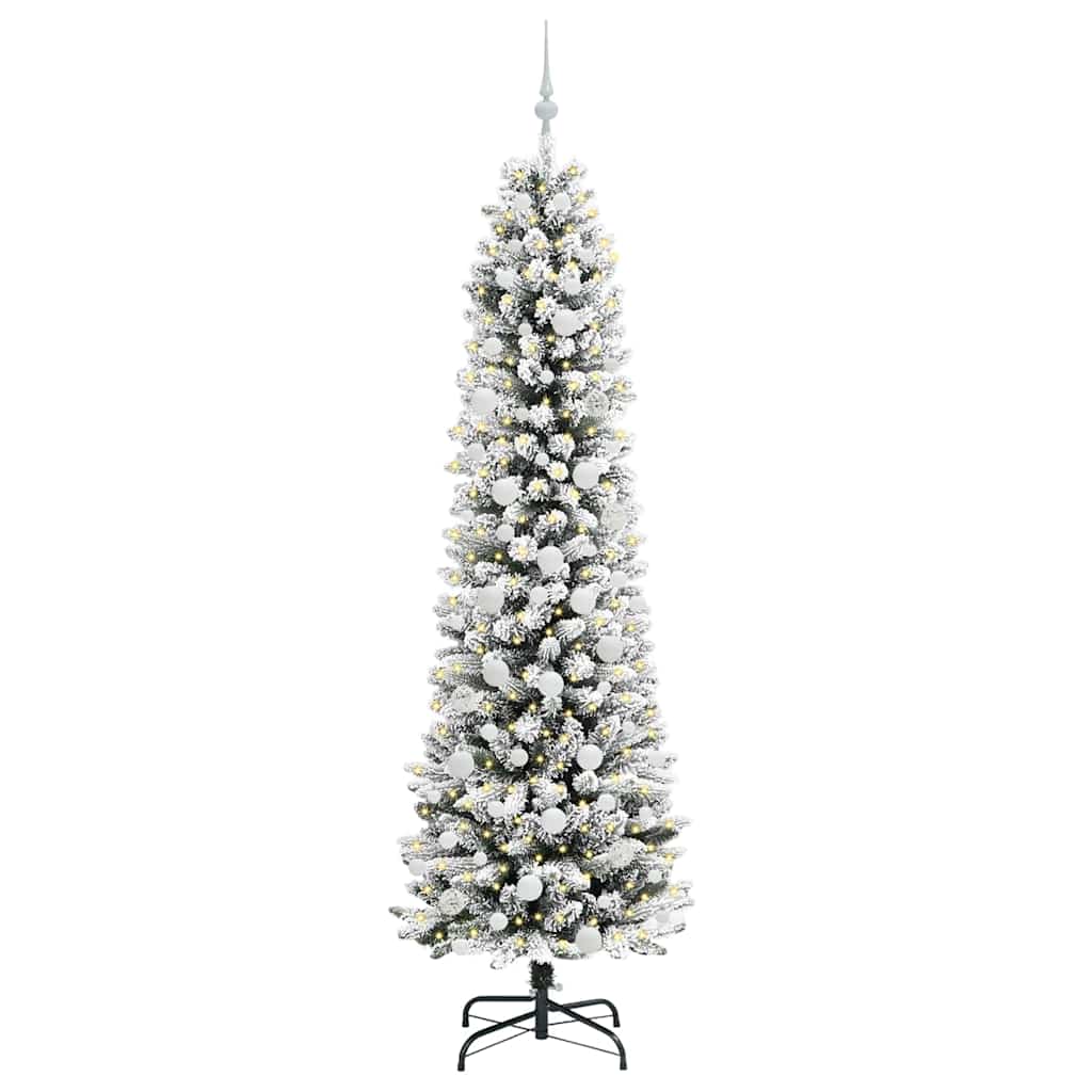 Albero di Natale artificiale con 300 LED Verde e bianco 210 cm