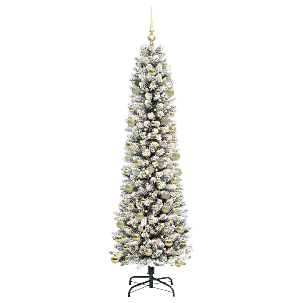 Albero di Natale artificiale con 300 LED Verde e bianco 210 cm