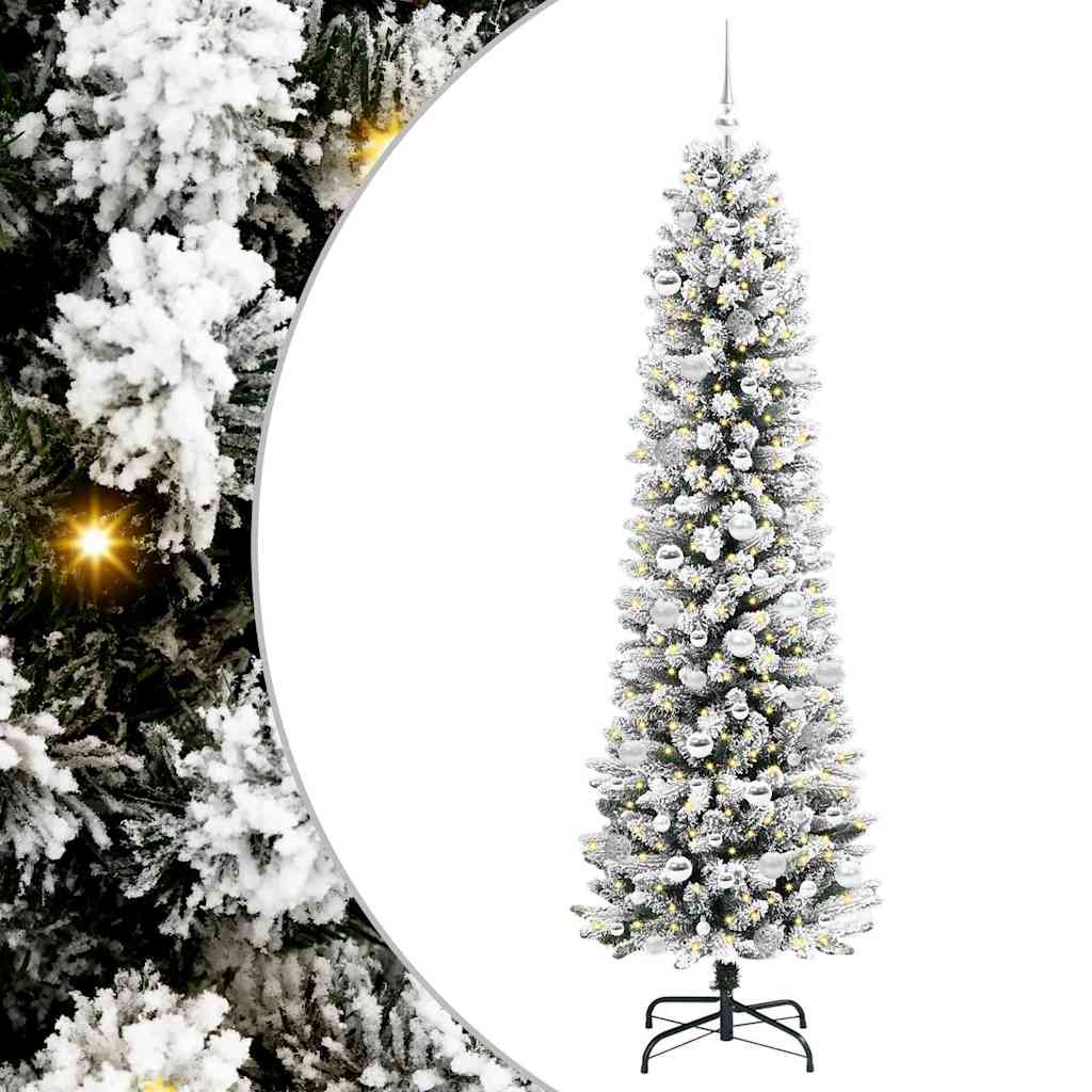 Albero di Natale artificiale con 300 LED Verde e bianco 210 cm