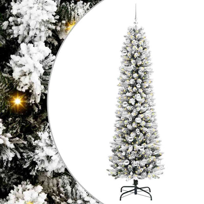 Albero di Natale artificiale con 300 LED Verde e bianco 210 cm