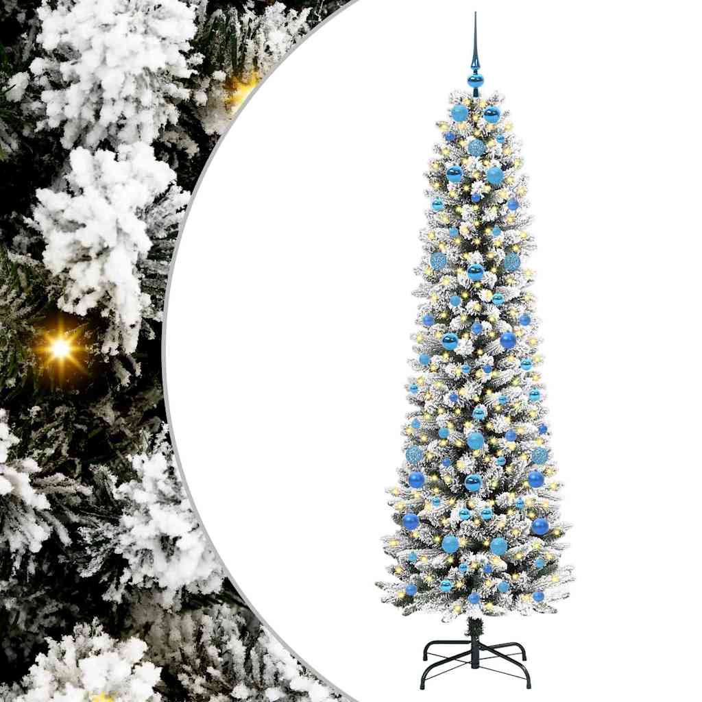 Albero di Natale artificiale con 300 LED Verde e bianco 210 cm