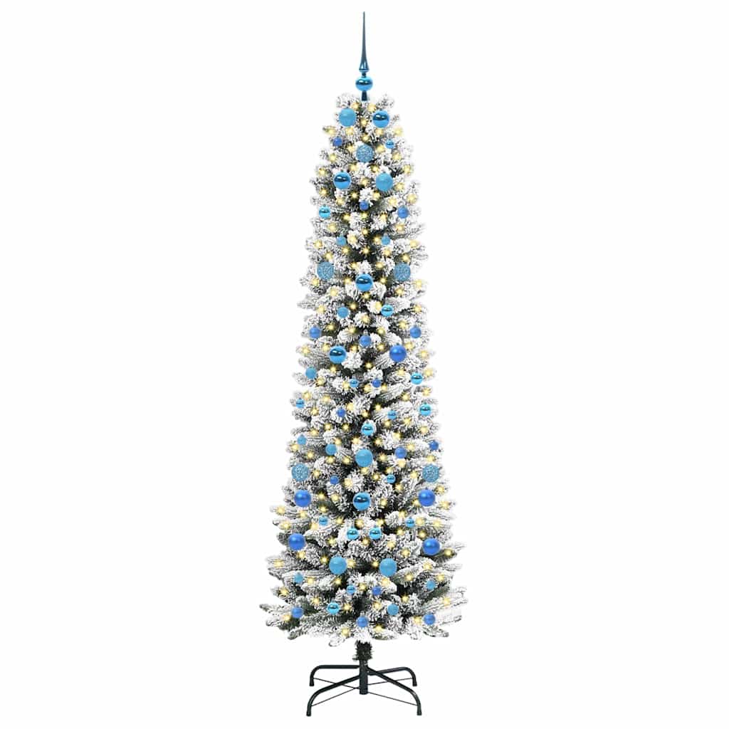 Albero di Natale artificiale con 300 LED Verde e bianco 210 cm