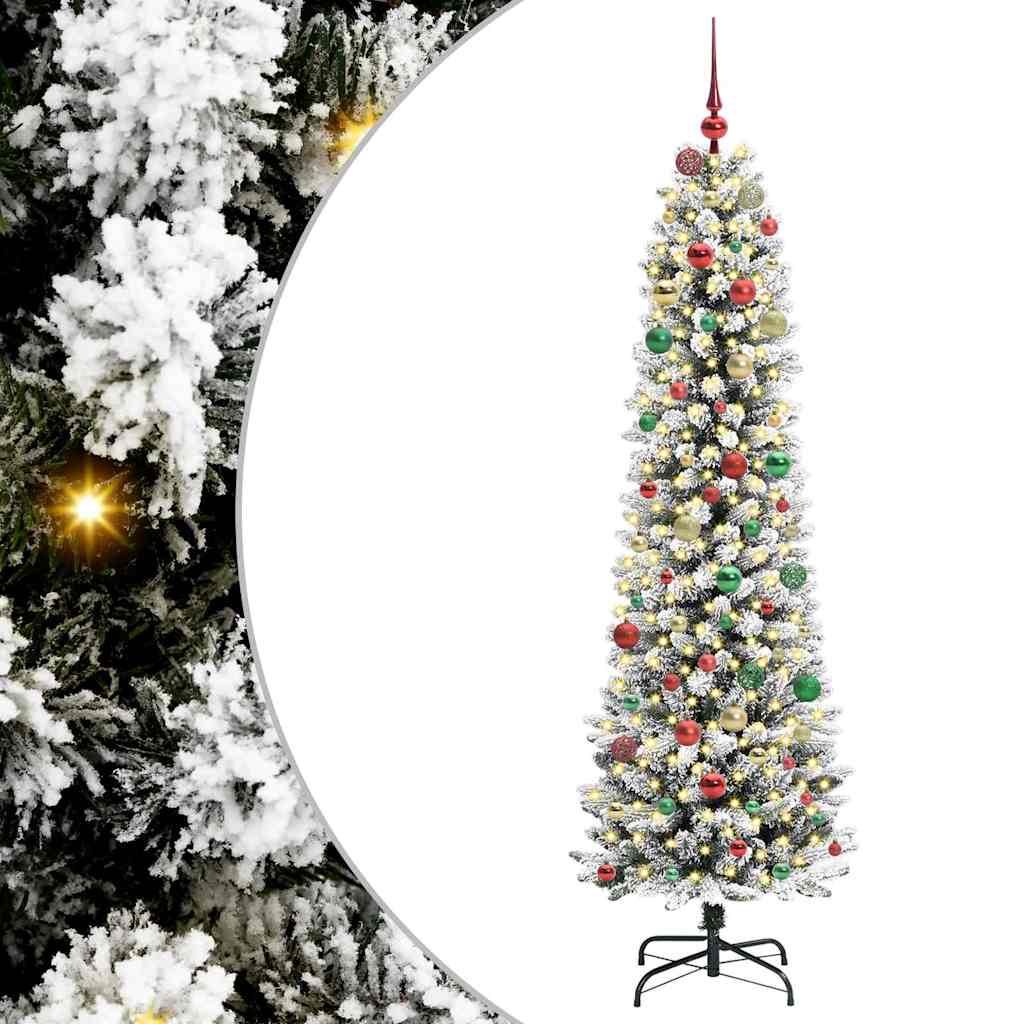 Albero di Natale artificiale con 300 LED Verde e bianco 210 cm