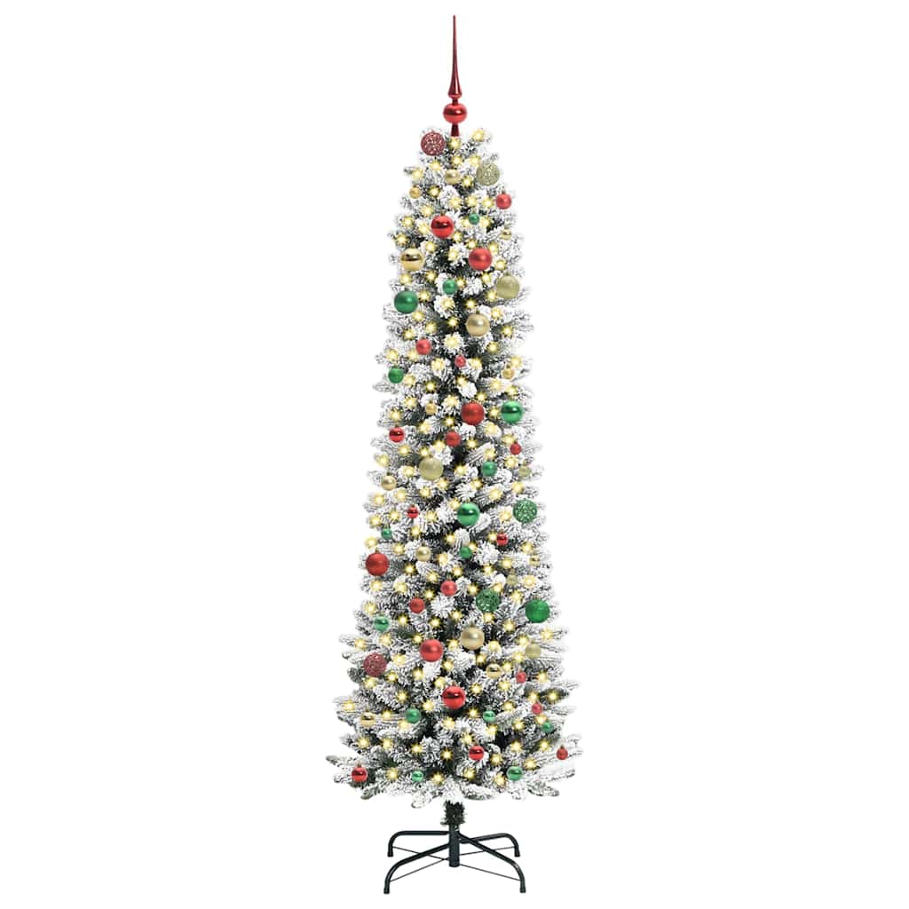 Albero di Natale artificiale con 300 LED Verde e bianco 210 cm