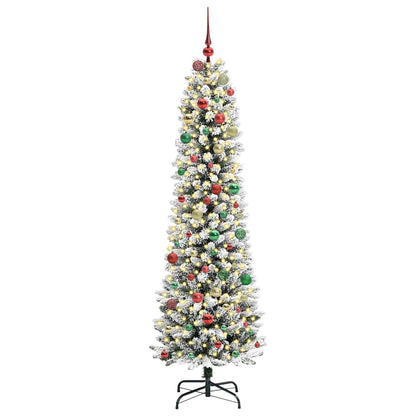 Albero di Natale artificiale con 300 LED Verde e bianco 210 cm