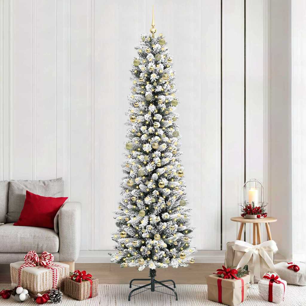 Albero di Natale artificiale con 300 LED Verde e bianco 240 cm