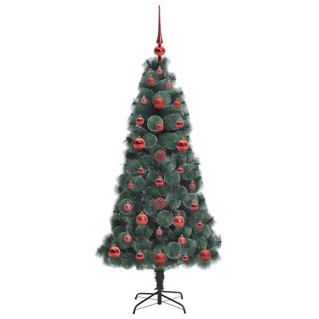 Albero di Natale Artificiale Pre-illuminato con Set di Palline