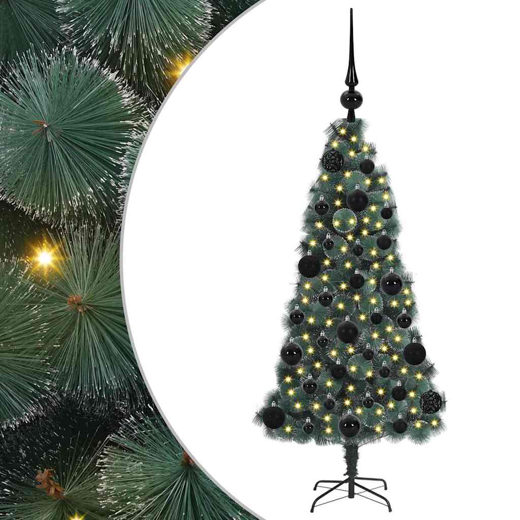 Albero di Natale artificiale preilluminato con set di palline