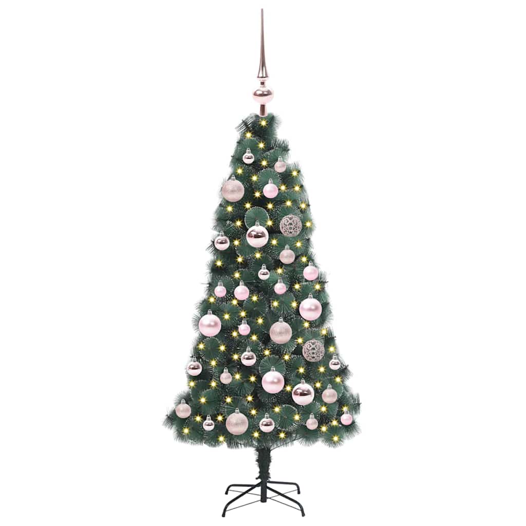 Albero di Natale artificiale pre-illuminato con set di palle