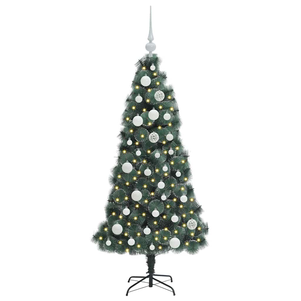 Albero di Natale artificiale pre-illuminato con set di palle