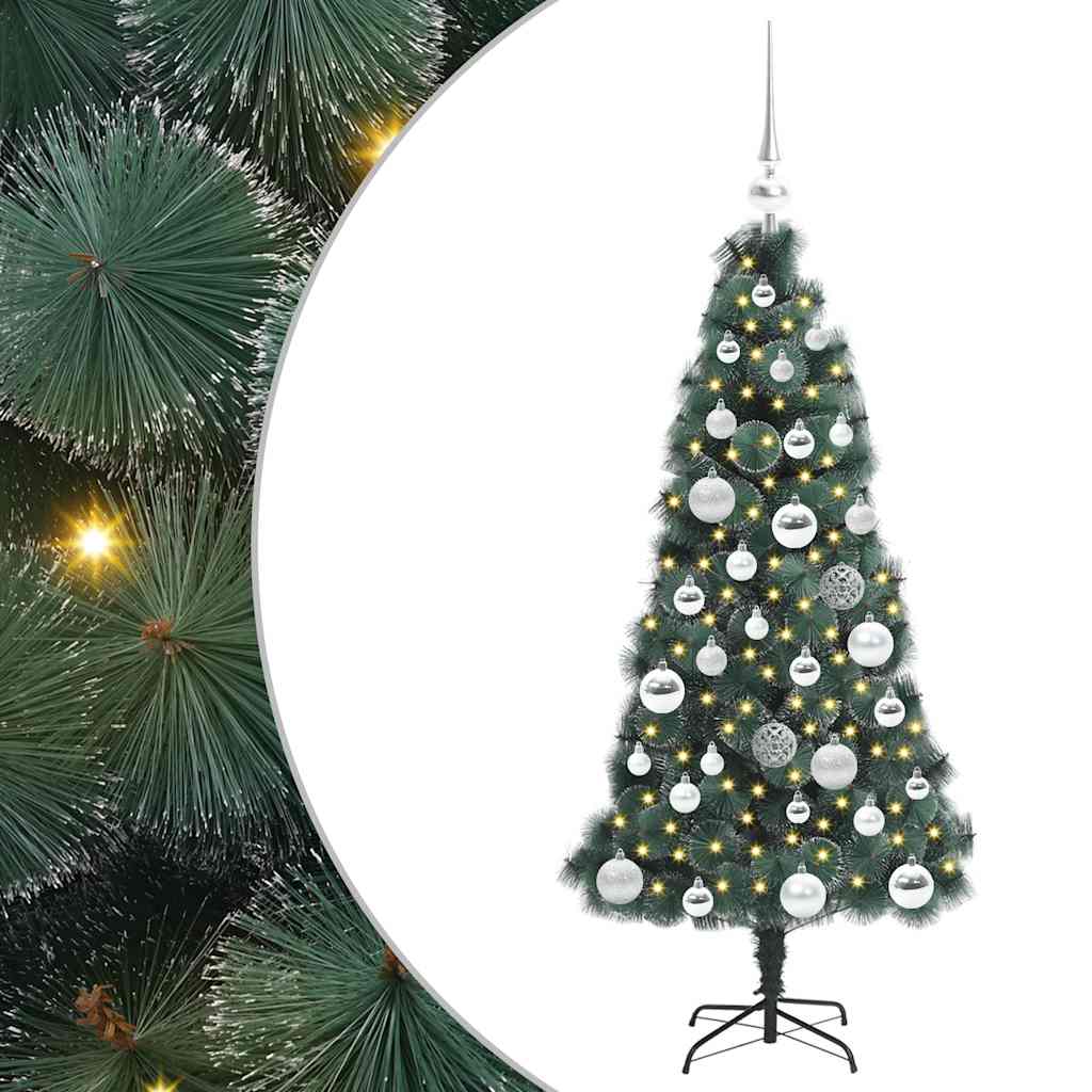 Albero di Natale artificiale pre-illuminato con set di palle