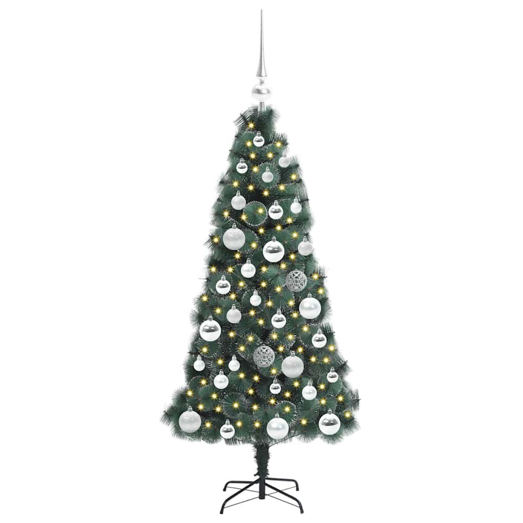 Albero di Natale artificiale pre-illuminato con set di palle