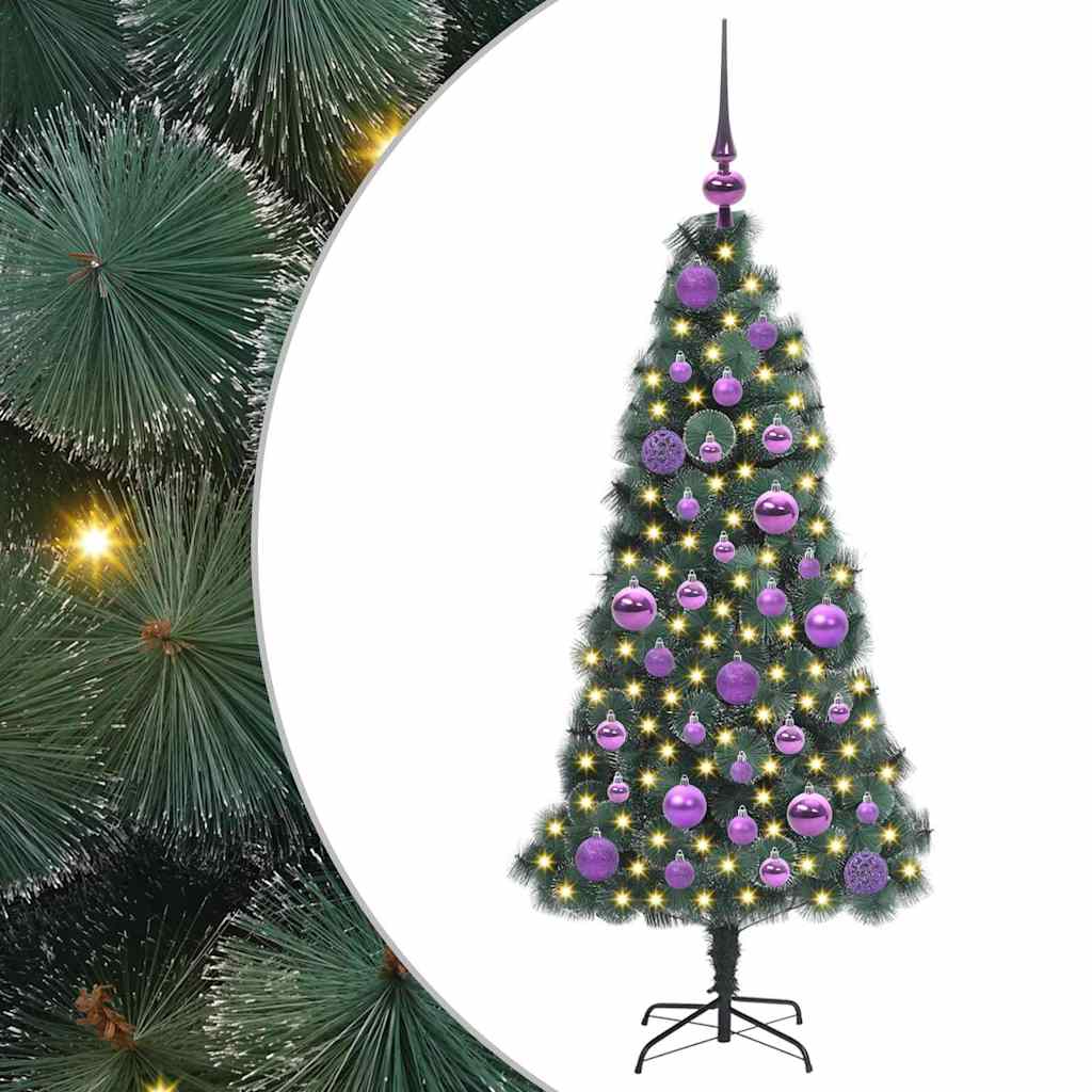 Albero di Natale artificiale pre-illuminato con set di palle