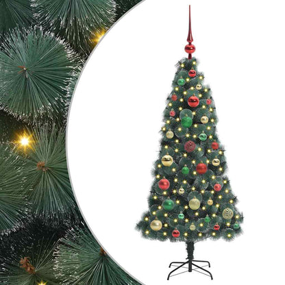 Albero di Natale artificiale preilluminato con set di palline